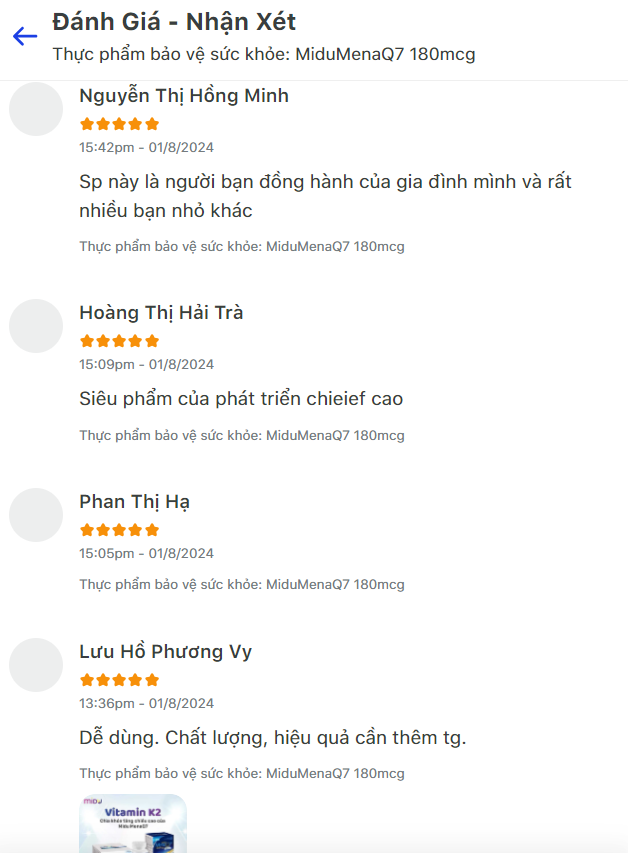 Thực phẩm bảo vệ sức khỏe: Midu MenaQ7 180mcg