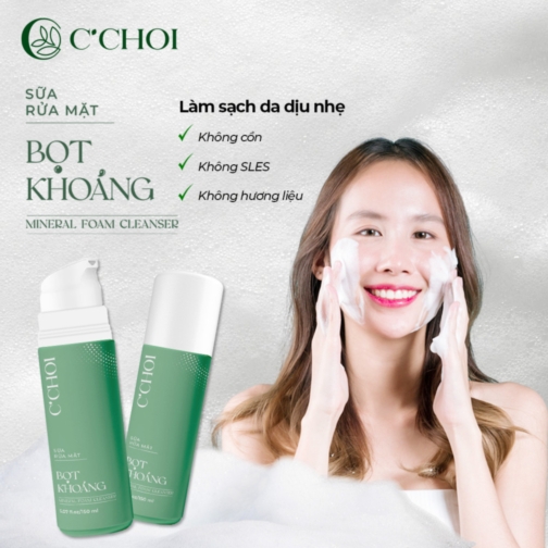Sữa rửa mặt bọt khoáng C'Choi - Mineral Foam Cleanser