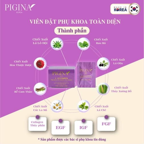 Vệ sinh phụ nữ cao cấp Pigina (18 gói) – Pigina Premium Intimate Cleanser
