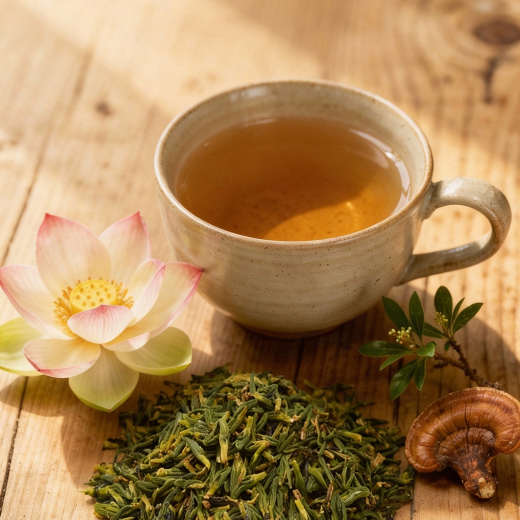 Trà Tim Sen Linh Chi - Lotus Reishi Mushroom Tea