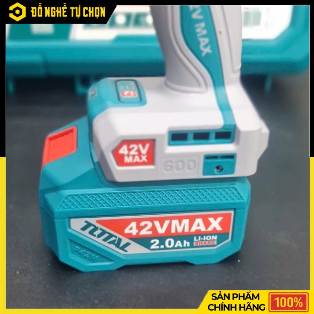 Máy Siết Bulong Không Chổi Than Dùng Pin 42V Total TIWLI42602 (Kèm 02 Pin + 01 Sạc)