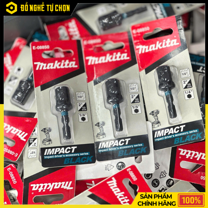 Đầu Chuyển Makita 1/2 inch Sang 1/4 inch E-08850 – Dài 50mm – Thép Cứng – Chính Hãng Có VAT