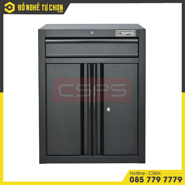 Tủ dụng cụ CSPS 76cm - 05 hộc kéo không nâng hạ màu đen