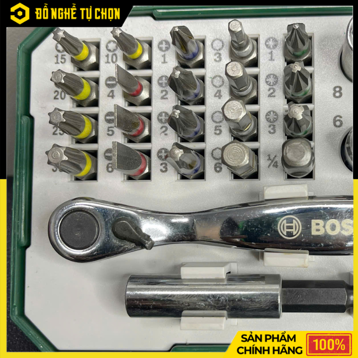 Bộ Vặn Vít Bosch 26 Món 2607017322 – Đa Năng – Kèm Cần Siết, Đầu Từ & Đầu Chuyển – Hàng Chính Hãng Có VAT