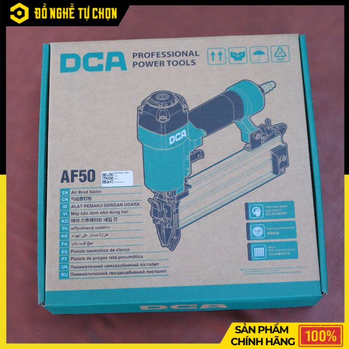Súng Bắn Đinh Hơi DCA AF50 – Áp 5–7 Bar | Hộp 100c | Bắn Đinh Thẳng 50mm – Hàng Chính Hãng Có VAT