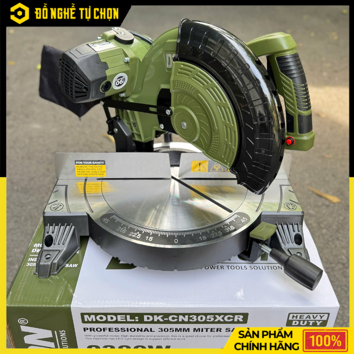 Máy Cắt Nhôm Dây Curoa Dekton DK-CN305XCR 305mm – Công Suất 2380W – Tốc Độ 6000RPM – Màu Olive