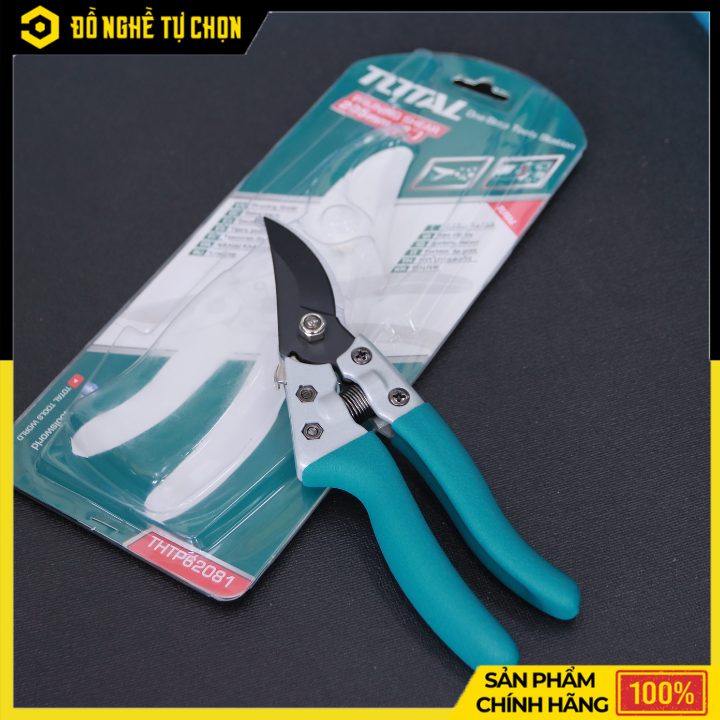 Kéo Cắt Tỉa Cành TOTAL THTP62081 – 8” (205mm) – Lưỡi Thép Carbon Sắc Bén – Tay Cầm Nhôm Bọc PVC – Hàng Chính Hãng Có VAT