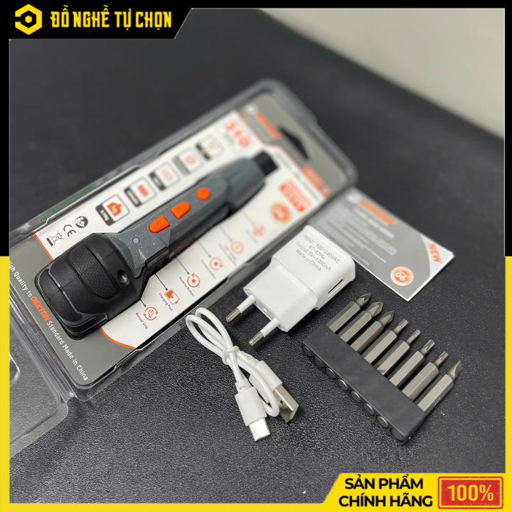 Máy Vặn Vít Mini DEKTON DK-CV0402 – Pin Sạc 4V – 8 Mũi Vít Đa Năng – Tích Hợp LED – Dễ Dùng – Hàng Chính Hãng Có VAT