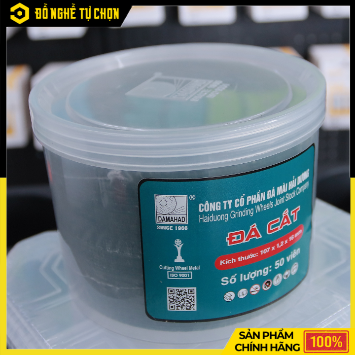 Đá Cắt Kim Loại DAMAHAD (107x1.2x16) 155-DN46 – Màu Xanh – Cắt Sắt, Inox, Thép – Hàng Chính Hãng Có VAT