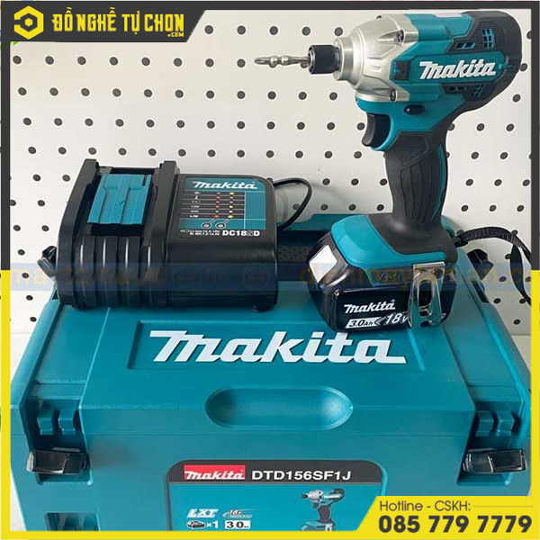 Máy Vặn Vít Dùng Pin (BL1830B*1+DC18SD+ THÙNG MAKPAC)(18V) Makita DTD156SF1J
