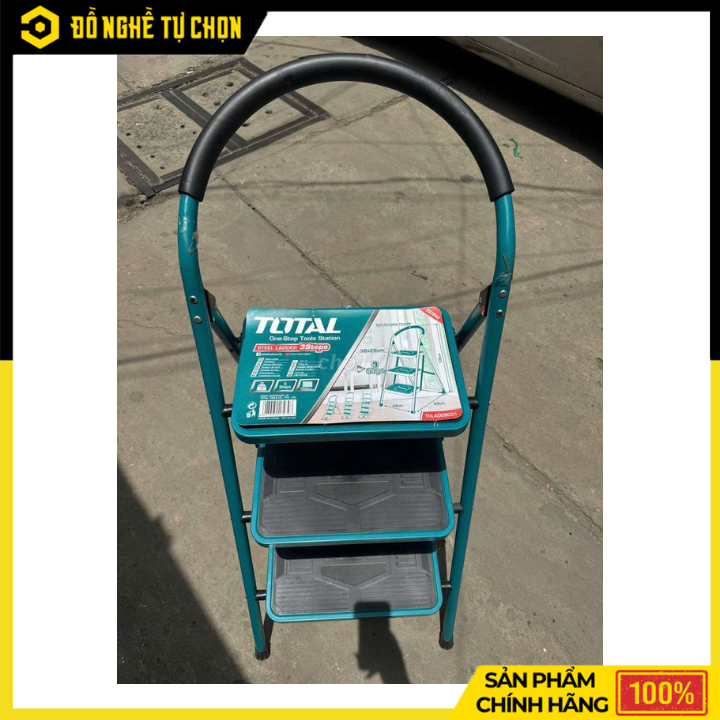 Thang Xếp 3 Bậc Đa Năng Total THLAD09031 – Gọn Nhẹ, Chắc Chắn, An Toàn Khi Sử Dụng - Hàng Chính Hãng, Có VAT