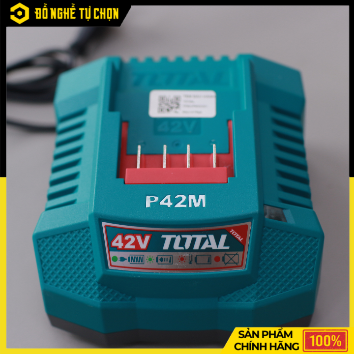 Bộ 2 Pin 42V 2.0Ah + 1 Sạc Total TFBCPM20221 – Pin Lithium-ion – Sạc Nhanh 2A – Hàng Chính Hãng Có VAT