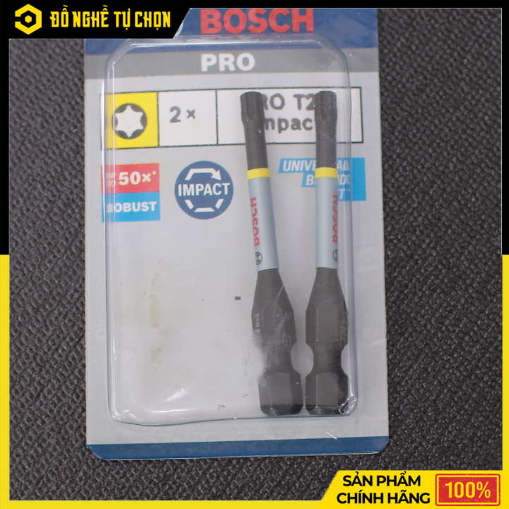 Bộ 2 Đầu Vặn Vít Ngắn Bosch T10 – 55mm – 2608522528 – Hàng Chính Hãng Có VAT