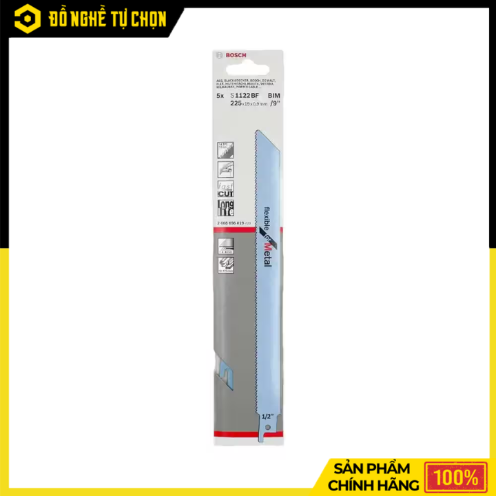Bộ 5 Lưỡi Cưa Kiếm Cắt Sắt Bosch S1122BF – Cắt Kim Loại Nhanh, Bền Bỉ | Hàng Chính Hãng, Có VAT
