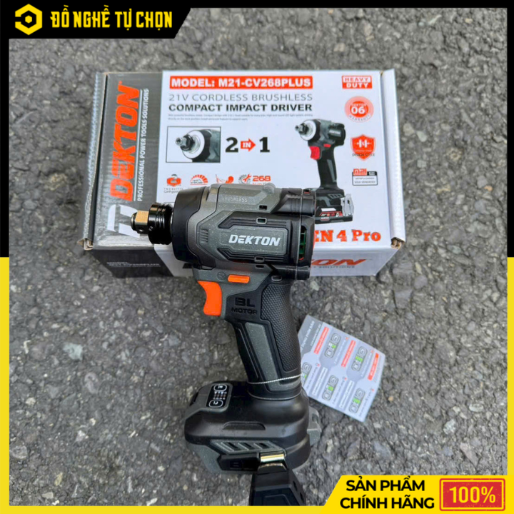 Máy tháo lắp ốc vít cầm tay hoạt động bằng pin, hiệu Dekton model M21-CV268PLUS , màu xám | Hàng Chính Hãng, Có VAT