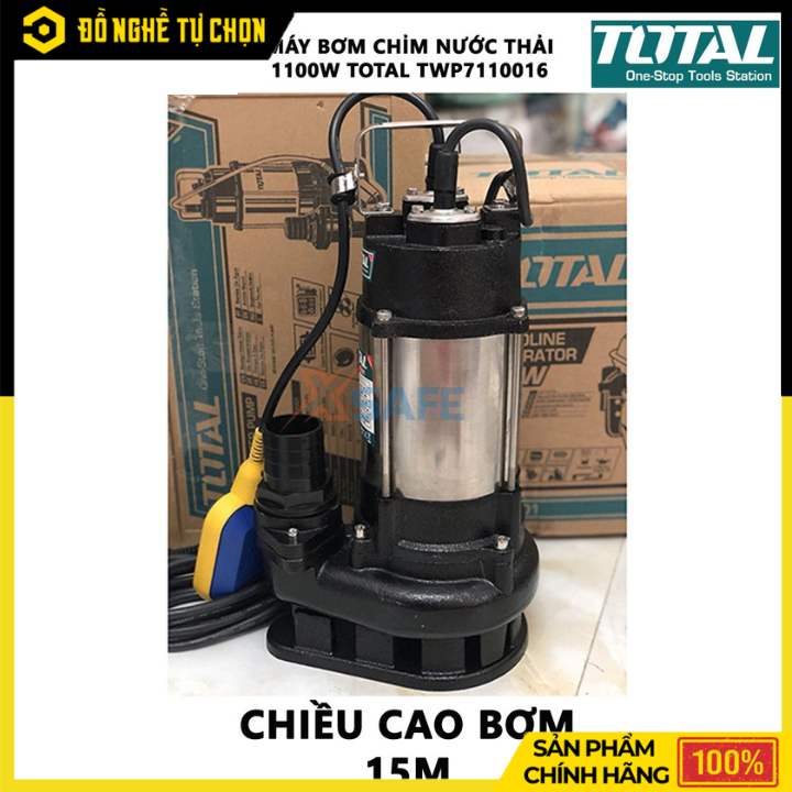 Máy Bơm Chìm Nước Thải 1100W Total TWP7110016 – Công Suất Lớn, Bơm Mạnh, Bền Bỉ Vượt Trội – Hàng Chính Hãng, Có VAT