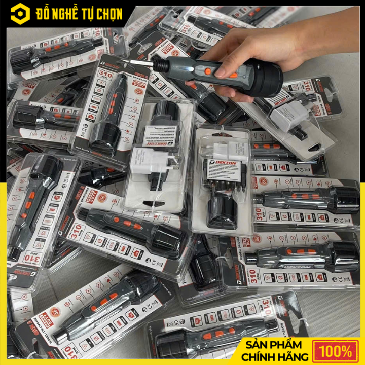 Máy Vặn Vít Mini DEKTON DK-CV0402 – Pin Sạc 4V – 8 Mũi Vít Đa Năng – Tích Hợp LED – Dễ Dùng – Hàng Chính Hãng Có VAT