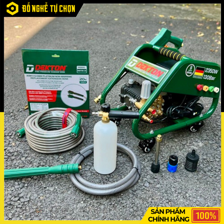 Máy Phun Áp Lực 2350W Dekton DK-HPW2350 – Cao Áp Bán Chuyên – Piston Đức, Motor Dây Đồng – Hàng Chính Hãng Có VAT