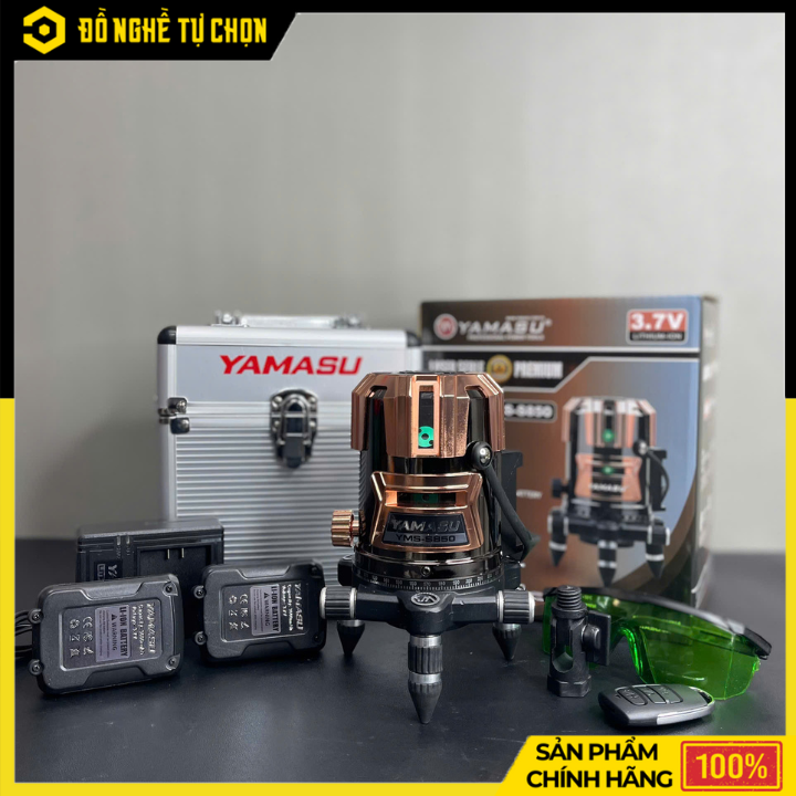 Máy Cân Mực Laser 5 Tia Xanh Yamasu YMS-S850 Serie 2025 Có Remote | Hàng Chính Hãng, Có VAT