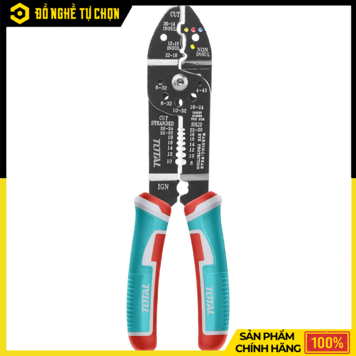 Kềm tuốt dây điện 8.5'' / 215mm Total THT15851 – Đa năng, chính xác, tiện dụng cho thợ điện - Hàng Chính Hãng Có VAT