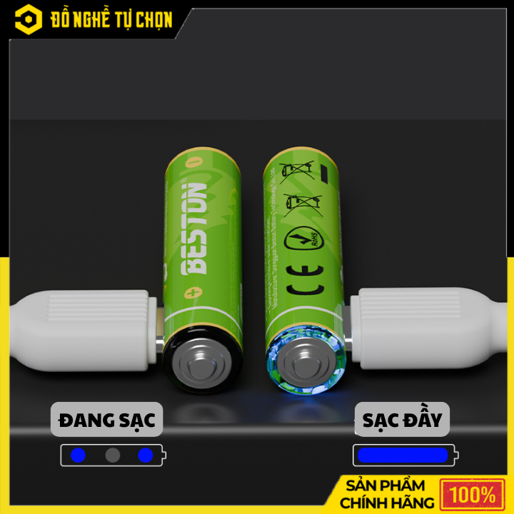 Hộp 4 Viên Pin Sạc Beston AAA Lithium USB-C 1.5V 3AC-25  – Điện Áp Ổn Định, Sạc Nhanh Tiện Lợi | Hàng Chính Hãng, Có VAT