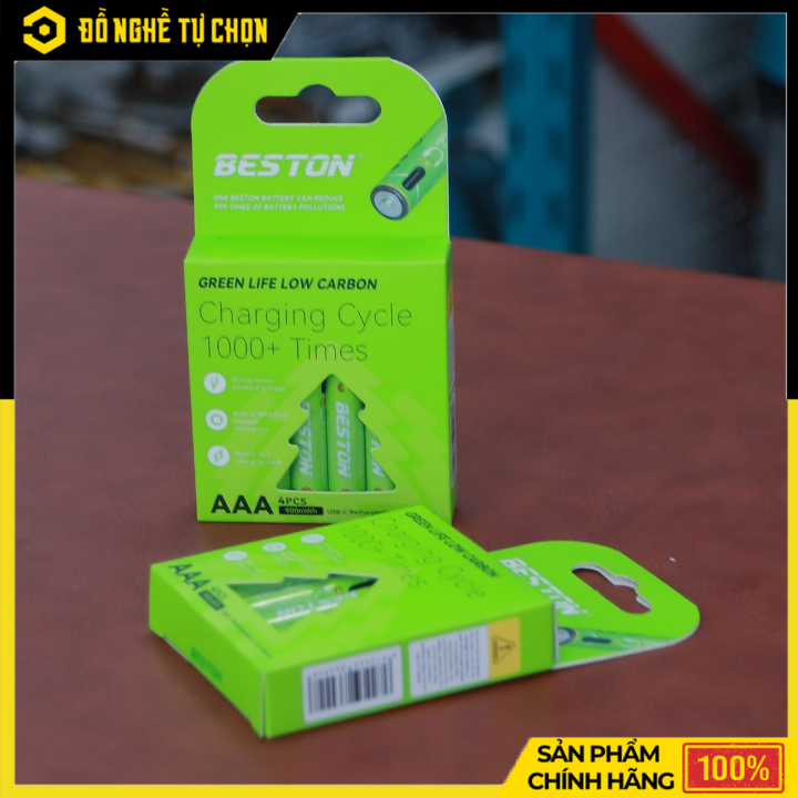 Hộp 4 Viên Pin Sạc Beston AAA Lithium USB-C 1.5V 3AC-25  – Điện Áp Ổn Định, Sạc Nhanh Tiện Lợi | Hàng Chính Hãng, Có VAT
