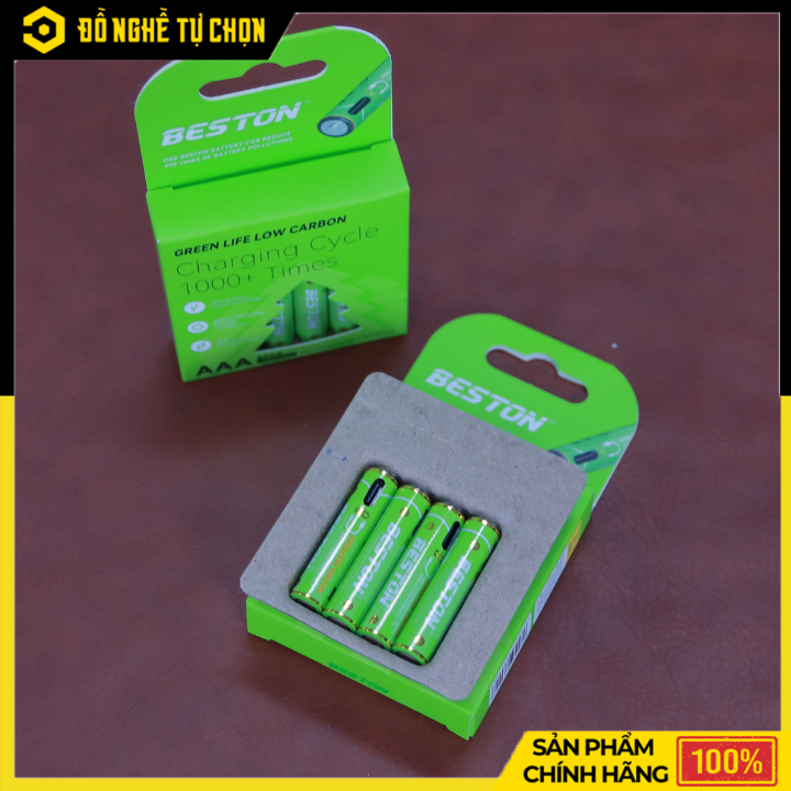 Hộp 4 Viên Pin Sạc Beston AAA Lithium USB-C 1.5V 3AC-25  – Điện Áp Ổn Định, Sạc Nhanh Tiện Lợi | Hàng Chính Hãng, Có VAT