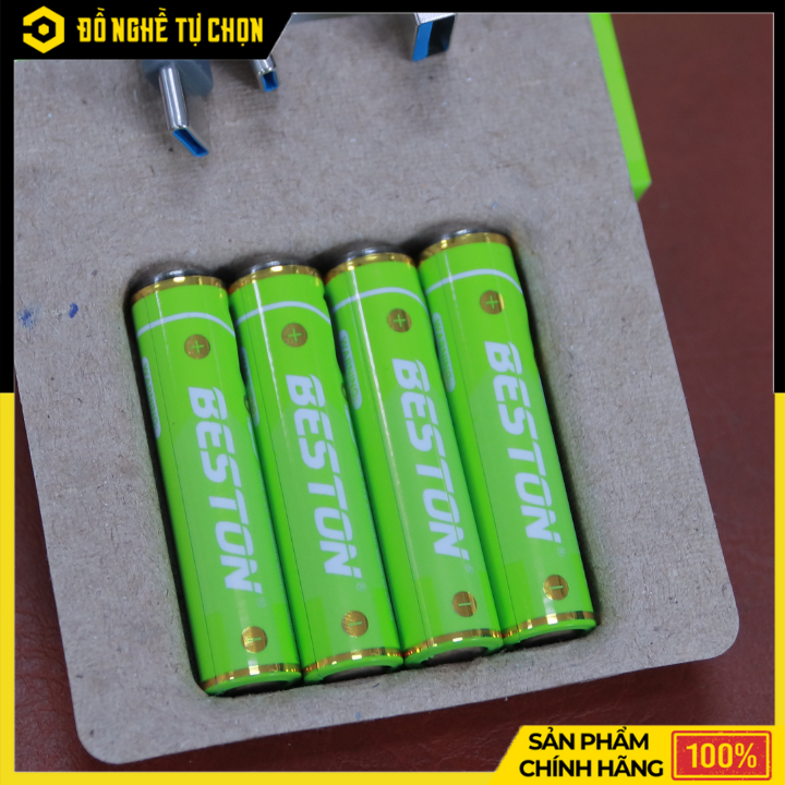 Hộp 4 Viên Pin Sạc Beston AAA Lithium USB-C 1.5V 3AC-25  – Điện Áp Ổn Định, Sạc Nhanh Tiện Lợi | Hàng Chính Hãng, Có VAT