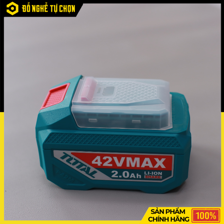 Bộ 2 Pin 42V 2.0Ah + 1 Sạc Total TFBCPM20221 – Pin Lithium-ion – Sạc Nhanh 2A – Hàng Chính Hãng Có VAT