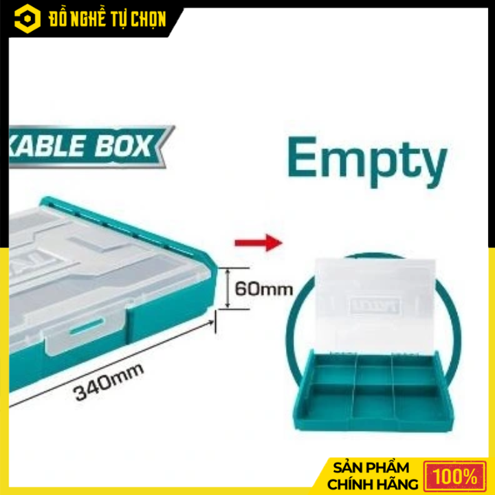 Hộp Nhựa Đựng Đồ Nghề Total THKTV02 340x250x60mm – Gọn Gàng, Bền Bỉ, Tiện Lợi – Hàng Chính Hãng, Có VAT