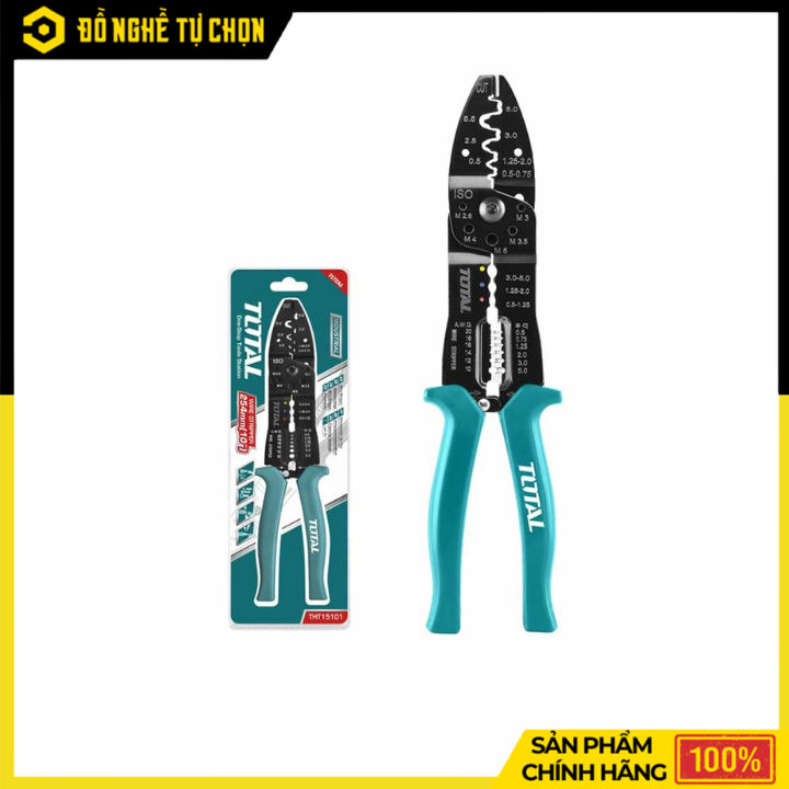 Kềm tuốt dây điện 8.5'' / 215mm Total THT15851 – Đa năng, chính xác, tiện dụng cho thợ điện - Hàng Chính Hãng Có VAT