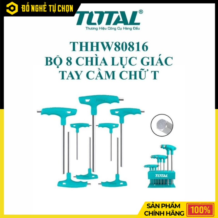 Bộ 8 chìa lục giác tay cầm chữ T THHW80816 – Cứng cáp, tiện dụng, thiết kế độc quyền - Hàng Chính Hãng Có VAT