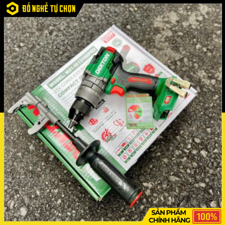 [THÂN] Máy Khoan Động Lực Pin 21V Dekton M21-ID13160PRO – Lực Vặn 160Nm, 2 Chế Độ Eco/Turbo, 3 Chức Năng Đa Dụng – Hàng Chính Hãng, Có VAT