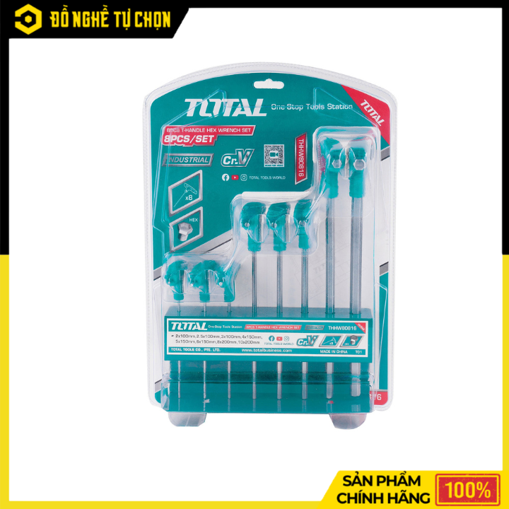 Bộ 8 chìa lục giác tay cầm chữ T THHW80816 – Cứng cáp, tiện dụng, thiết kế độc quyền - Hàng Chính Hãng Có VAT