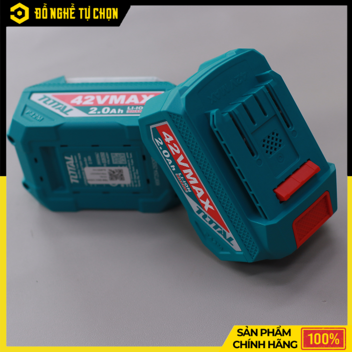 Bộ 2 Pin 42V 2.0Ah + 1 Sạc Total TFBCPM20221 – Pin Lithium-ion – Sạc Nhanh 2A – Hàng Chính Hãng Có VAT