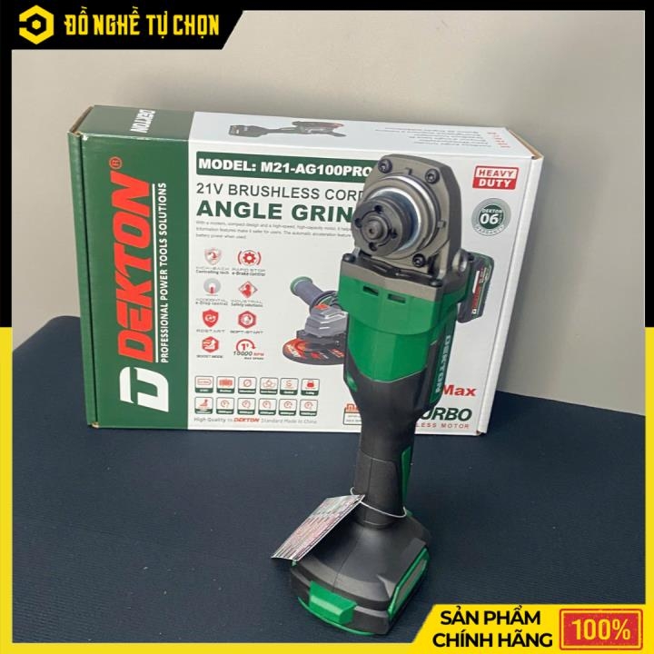 [THÂN] Máy Mài Góc Không Dây Dekton M21-AG100PROMAX – 6 Cấp Tốc Độ – Tốc Độ Tối Đa 10.000 Vòng/Phút – Hàng Chính Hãng Có VAT