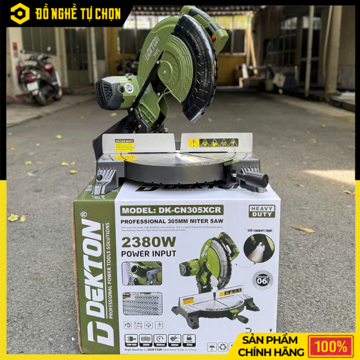 Máy Cắt Nhôm Dây Curoa Dekton DK-CN305XCR 305mm – Công Suất 2380W – Tốc Độ 6000RPM – Màu Olive
