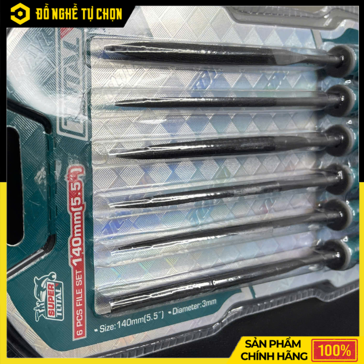 Bộ 6 giũa sắt (140mm) hiệu Total THT91462