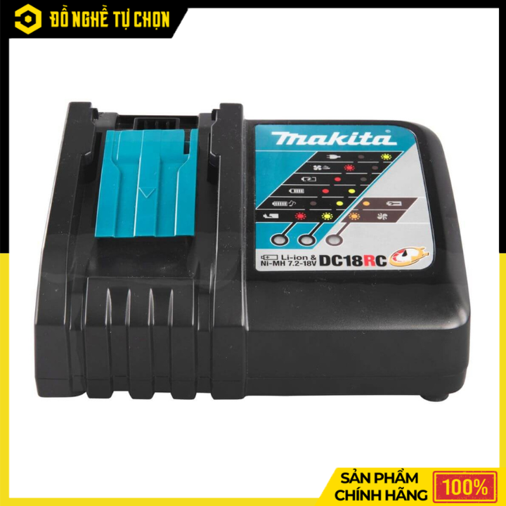 Bộ Sạc Nhanh Makita DC18RC 630718-5 – Sạc Thông Minh, Tản Nhiệt Tốt, Tương Thích Nhiều Dòng Pin | Hàng Chính Hãng, Có VAT