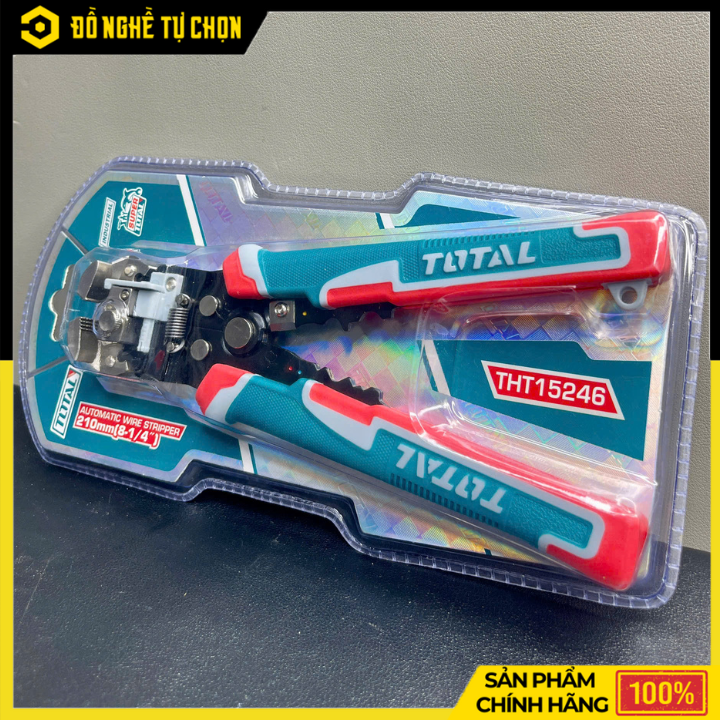 Kềm Tuốt Dây Điện Tự Động TOTAL THT15246 – 3 Chức Năng Tuốt, Cắt, Uốn – Dùng Cho Dây 0.2–6mm² – Chính Hãng Có VAT