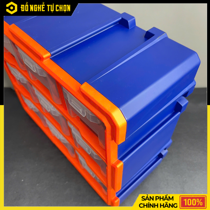 Bộ tủ gồm 9 khay nhựa đựng linh kiện (dạng kín) 380x155x320mm hiệu Wadfow WTB8331