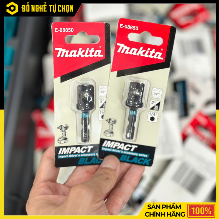 Đầu Chuyển Makita 1/2 inch Sang 1/4 inch E-08850 – Dài 50mm – Thép Cứng – Chính Hãng Có VAT