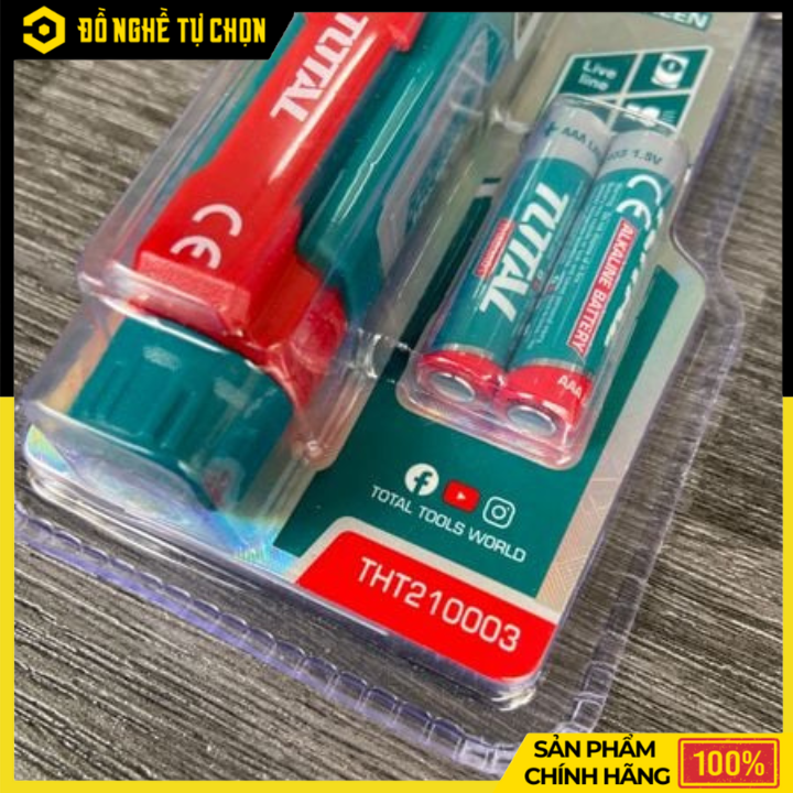 Đầu Dò Điện Áp AC TOTAL THT210003 – Phát Hiện Điện Áp Nhanh, An Toàn, Chính Xác - Hàng Chính Hãng, Có VAT