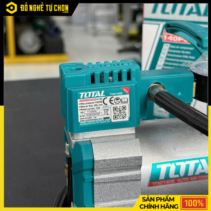 Dụng cụ kiểm tra hơi lốp xe ô tô DC12V hiệu Total TTAC1406
