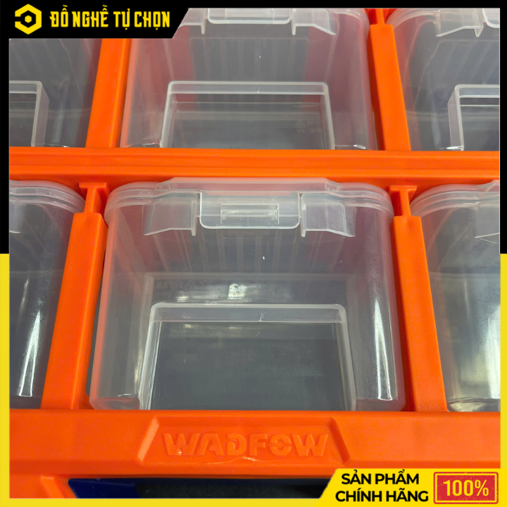 Bộ tủ gồm 9 khay nhựa đựng linh kiện (dạng kín) 380x155x320mm hiệu Wadfow WTB8331