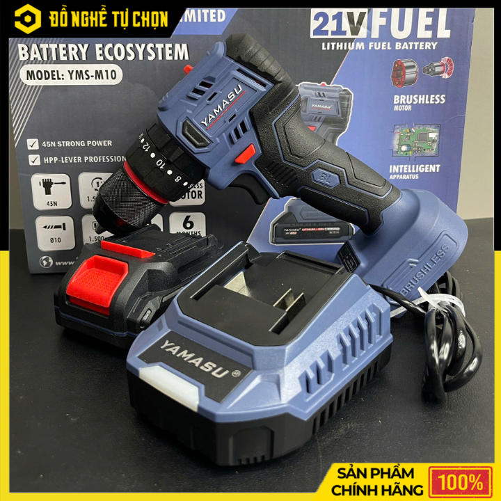 Máy Khoan Pin 21V Yamasu YMS-M10 (2 Pin) – Khoan Vặn Mạnh Mẽ, Đa Năng | Hàng Chính Hãng, Có VAT