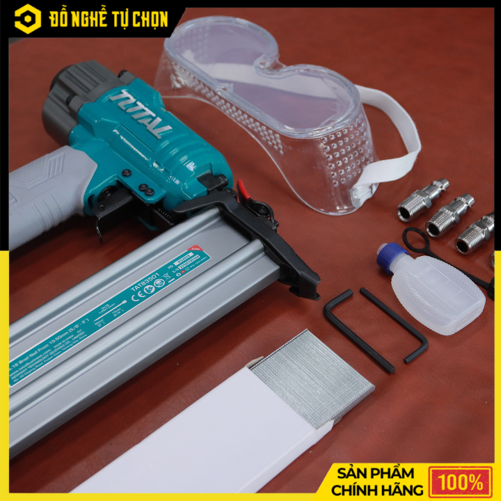 Súng Bắn Đinh Hơi Total TAT83501 – Đinh Thẳng Ga18, Bắn Đinh 15–50mm, Áp Suất 4–7 Bar – Hàng Chính Hãng Có VAT