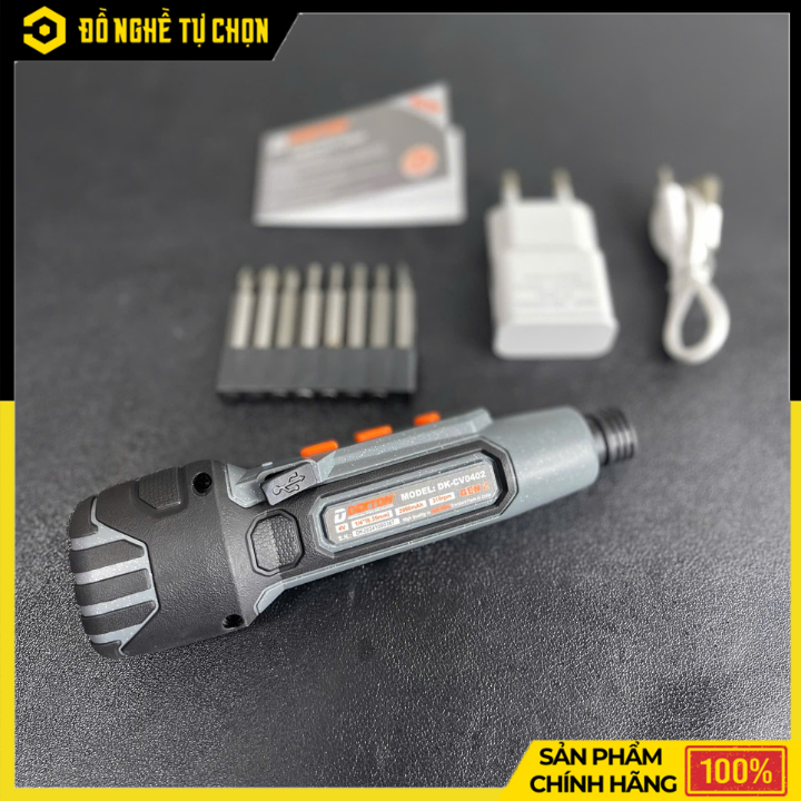 Máy Vặn Vít Mini DEKTON DK-CV0402 – Pin Sạc 4V – 8 Mũi Vít Đa Năng – Tích Hợp LED – Dễ Dùng – Hàng Chính Hãng Có VAT