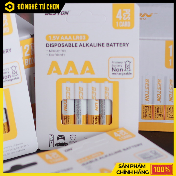 Pin Alkaline AAA 1.5V Beston LRO3 – Pin Tiểu AAA Dùng Cho Remote, Micro – Hàng Chính Hãng Có VAT