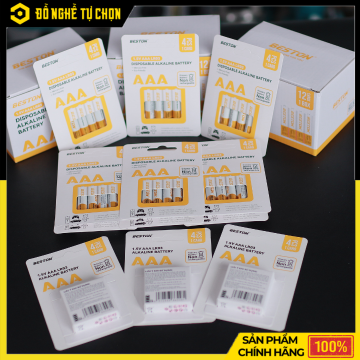 Pin Alkaline AAA 1.5V Beston LRO3 – Pin Tiểu AAA Dùng Cho Remote, Micro – Hàng Chính Hãng Có VAT